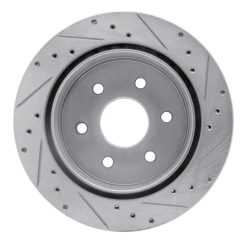 Chevrolet Express 2500 Brake Rotor (1) - Rear Left - R1 Concepts - Drilled & Slotted - Silver - `03-`05